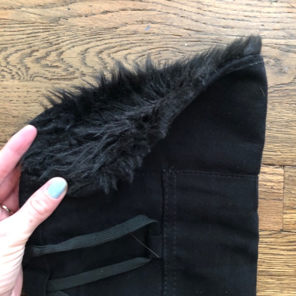 Decree Boots Wedge Heel Size Womens 7.5 Black Lined Suede Feeling Material - Picture 5 of 6